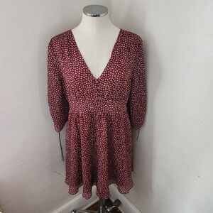 Madewell Starviolet Mini Dress in Ditsy Flowers Red Sundress Women's‎ Size 12
